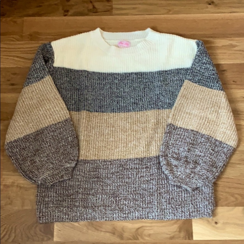 Pink Lily color block sweater in small